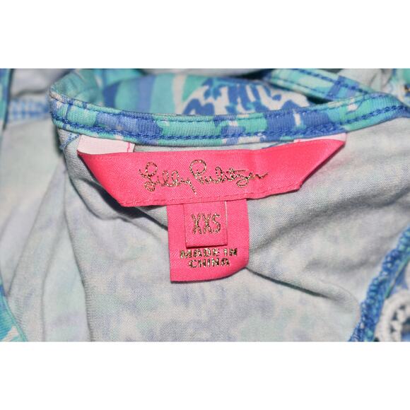 LILLY PULITZER $138 Lace Trim Lala Romper‎ in Hey Hey Soleil Blue Haven XXS - Picture 3 of 3